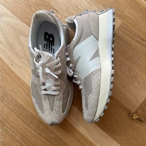 New Balance Beige and White Athletic Shoes